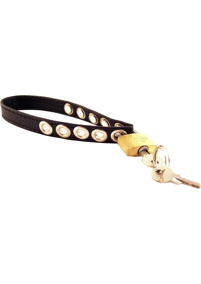 Male Sex Toys Rouge Rouge Padlocable Cock Strap Adjustable Leather Cock Ring