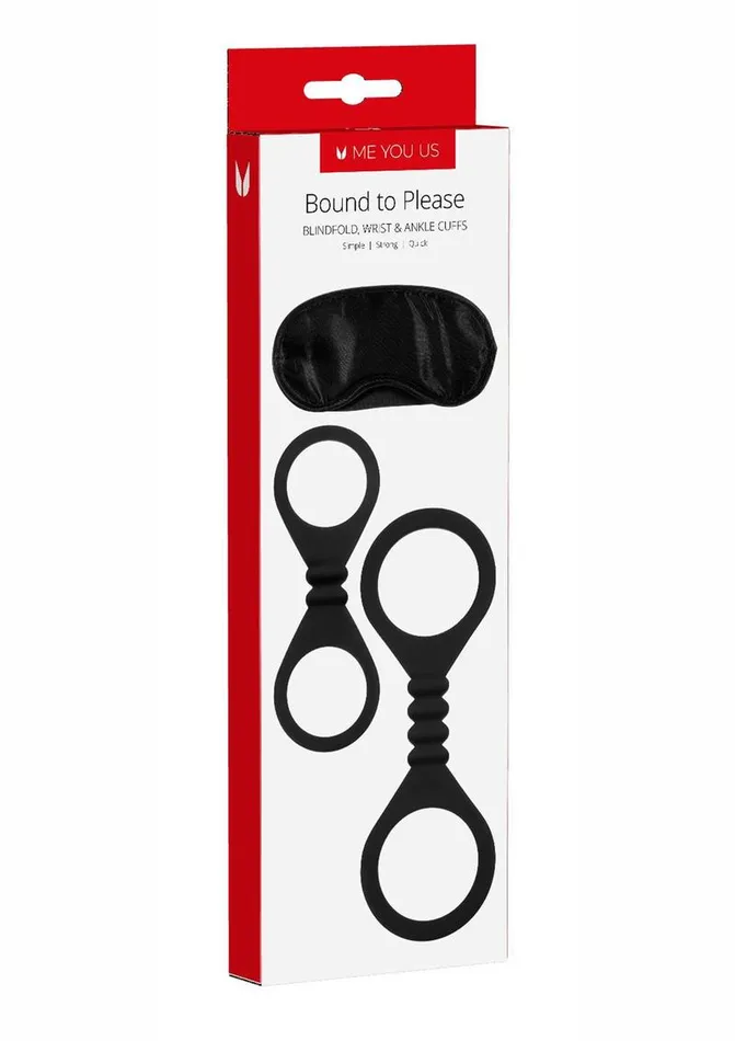 ME YOU US Bound to Please Blindfold Silicone Wrist and Ankle Cuffs Me You Us Couples ME YOU US Bound to Please Blindfold Silicone Wrist and Ankle Cuffs Me You Us Couples