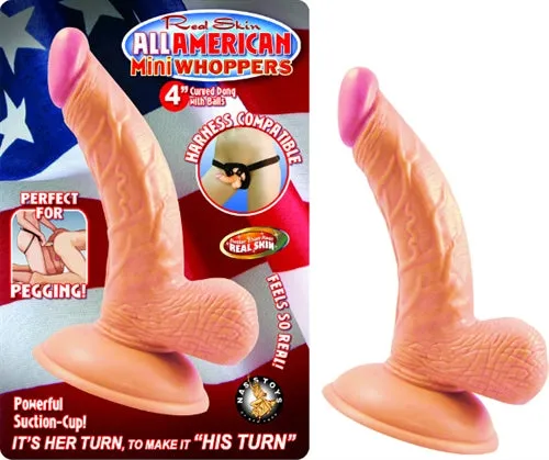 Nasstoys RealSkin All American Mini Whoppers Curved Dildo w Balls Dildos