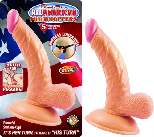 Nasstoys RealSkin All American Mini Whoppers Curved Dildo w Balls Dildos