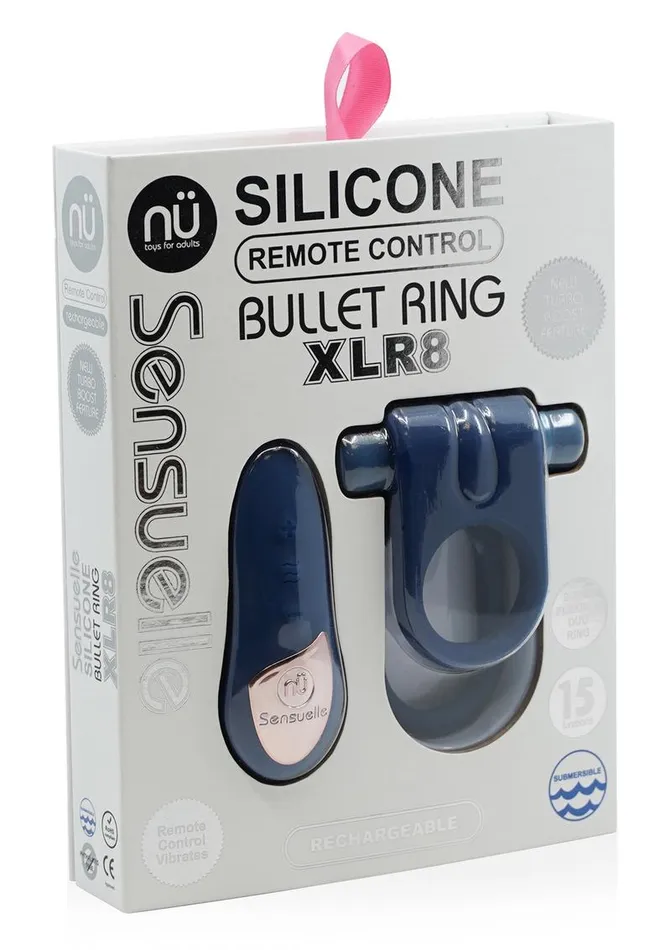 Nu Sensuelle Male Sex Toys Nu Sensuelle Silicone Bullet Ring Xlr8 Rechargeable Vibrating Cock Ring with Remote Control Nu Sensuelle Male Sex Toys Nu Sensuelle Silicone Bullet Ring Xlr8 Rechargeable Vibrating Cock Ring with Remote Control