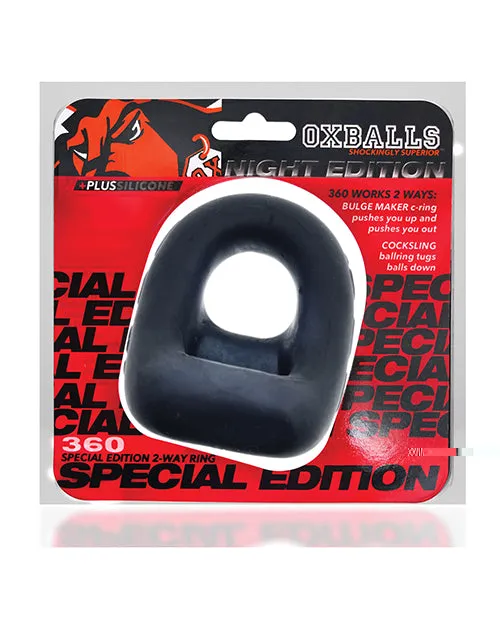 Oxballs 360 Cock Ring Ballsling Night Edition Blue Ox Designs LLCDba Oxballs Male Sex Toys
