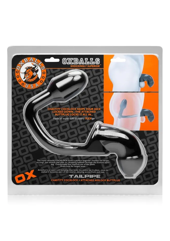 Oxballs Male Sex Toys Oxballs Tailpipe Chastity Cock Lock with Butt Plug Oxballs Male Sex Toys Oxballs Tailpipe Chastity Cock Lock with Butt Plug