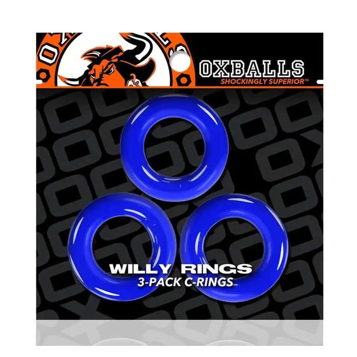 Oxballs Willy Rings Blue Pack of 3 Blue Ox Designs LLCDba Oxballs Vibrators