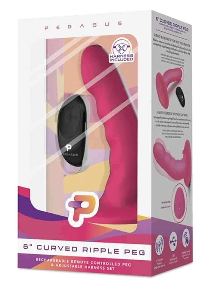 Pegasus Female Sex Toys Pegasus Curved Ripple Peg Rechargeable Dildo with Remote Control Pegasus Female Sex Toys Pegasus Curved Ripple Peg Rechargeable Dildo with Remote Control