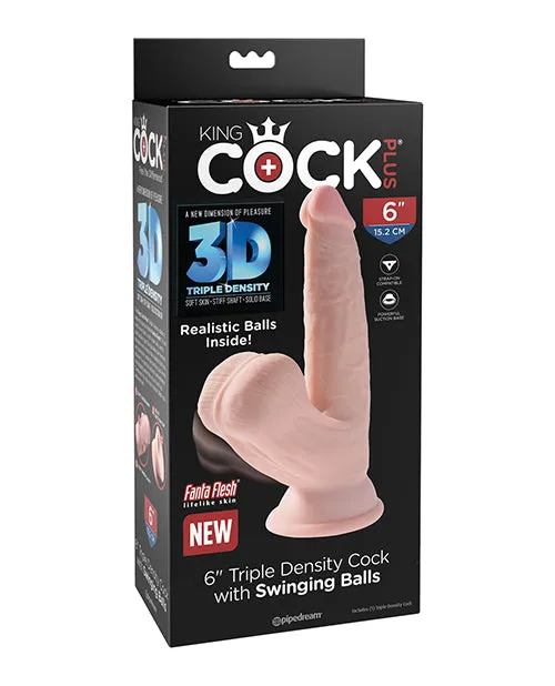 Pipedream Products King Cock Plus 6 Triple Density Cock with Swinging Balls Ivory Dildos Pipedream Products King Cock Plus 6 Triple Density Cock with Swinging Balls Ivory Dildos