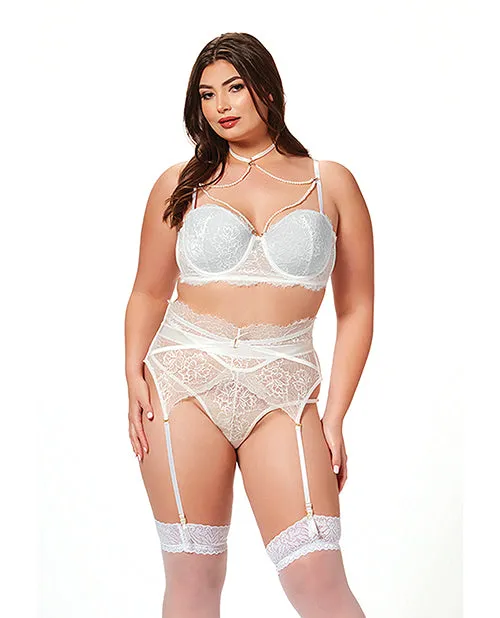 Plus Size Plus Size White Lace Pearl Bra Set 3X4X Seven til Midnight Costume Plus Size Plus Size White Lace Pearl Bra Set 3X4X Seven til Midnight Costume