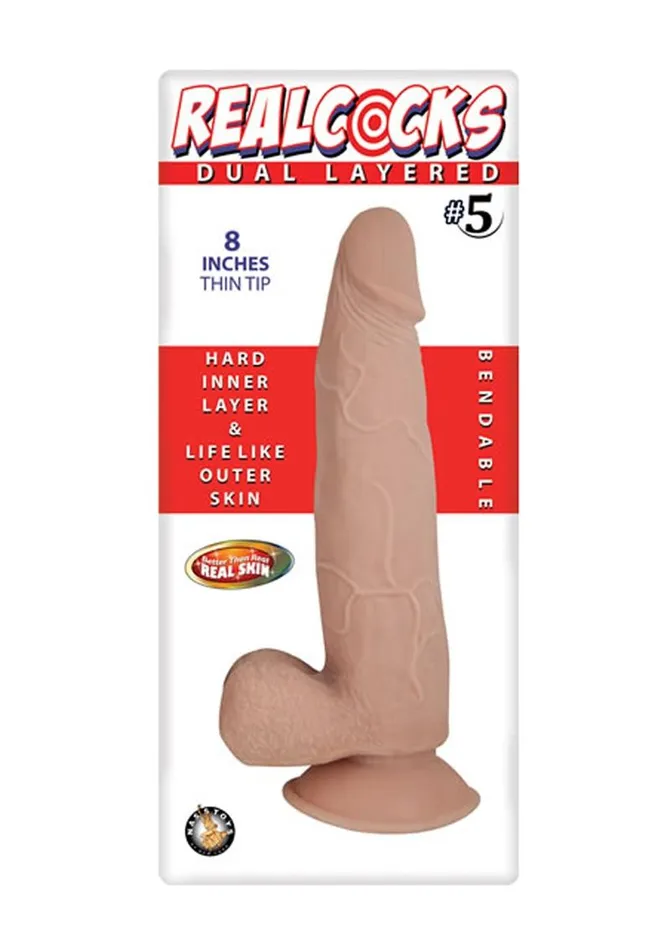 Realcocks Dildos Realcocks Dual Layered 5 Bendable Dildo Thin Tip Realcocks Dildos Realcocks Dual Layered 5 Bendable Dildo Thin Tip