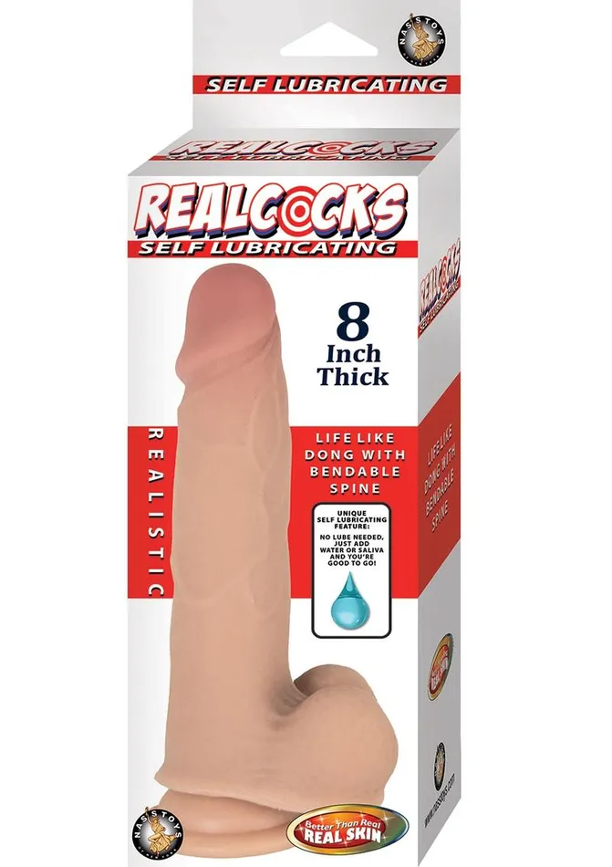 Realcocks Female Sex Toys Realcocks Self Lubricating Bendable Thick Dildo with Balls Realcocks Female Sex Toys Realcocks Self Lubricating Bendable Thick Dildo with Balls