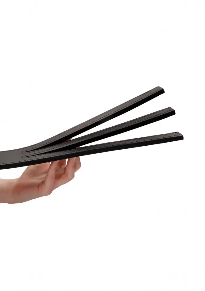 Shots America Anal Three Finger Paddle Tawse Black