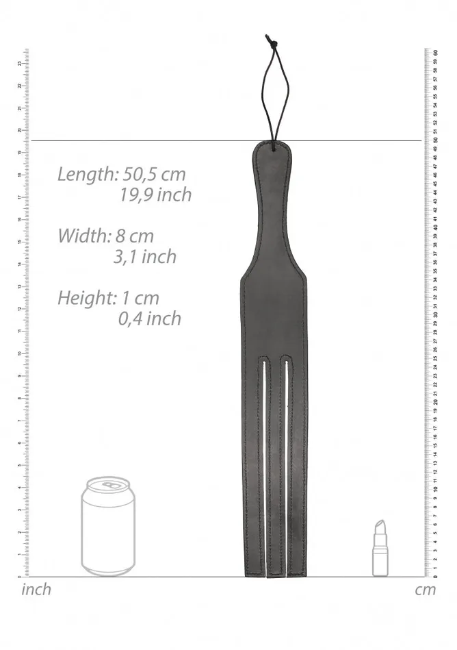 Shots America Anal Three Finger Paddle Tawse Black
