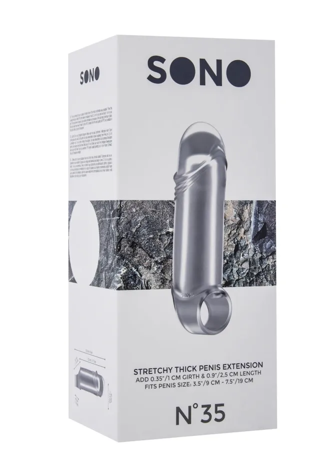 Shots America Male Sex Toys No35 Stretchy Thick Penis Extension Translucent