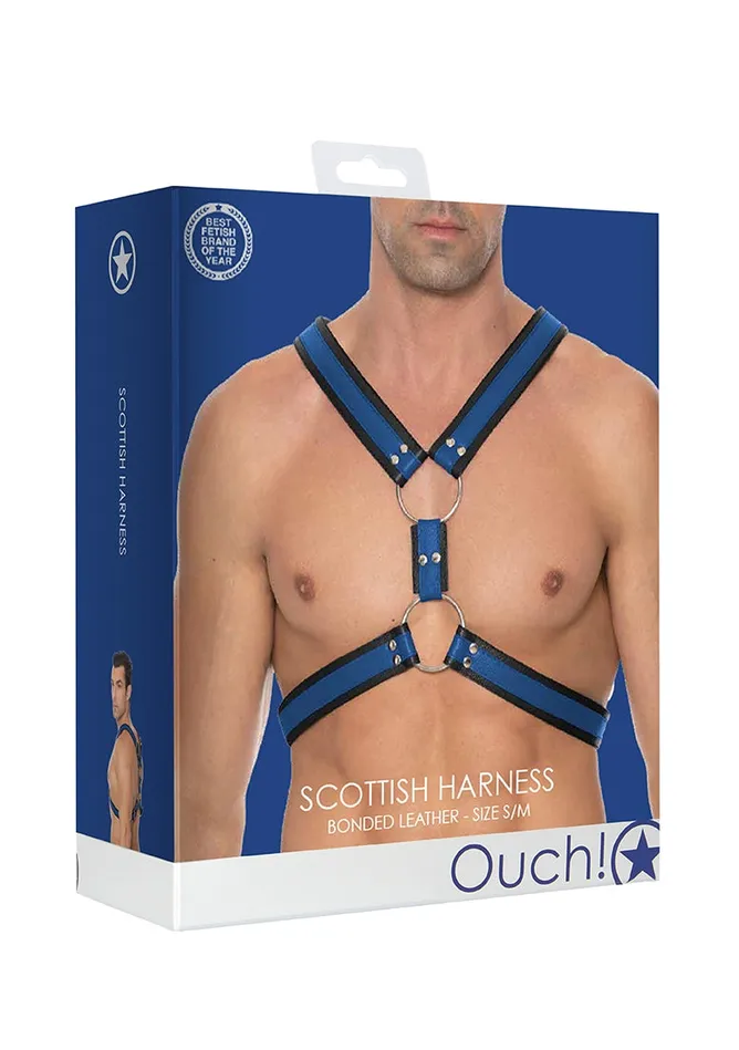 Shots America Vibrators Scottish Harness Sm Blue