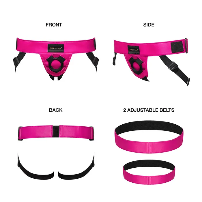 StrapOnMe Female Sex Toys StrapOnMe Curious Leatherette Harness Fuchsia
