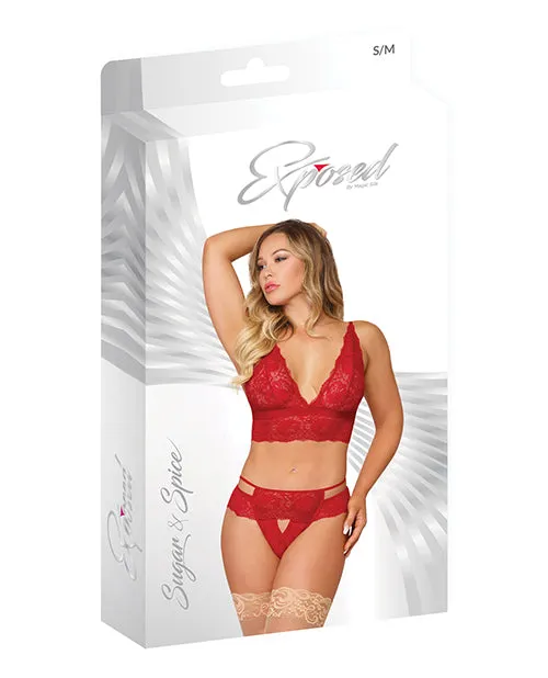 Sugar Spice Red Bra Panty LXL Magic Moments Intl Vibrators
