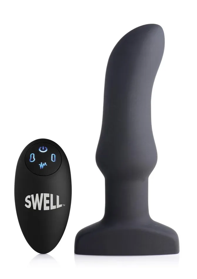 SWELL Swell Inflatable Rechargeable Silicone Vibrating Curved Anal Plug Male Sex Toys