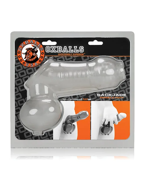 Vibrators Blue Ox Designs LLCDba Oxballs Oxballs Sackjack Jack Off Sheath Clear
