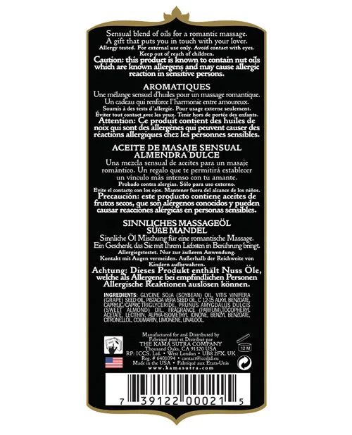 Vibrators Kama Sutra Kama Sutra Aromatic Oil 8 oz Sweet Almond