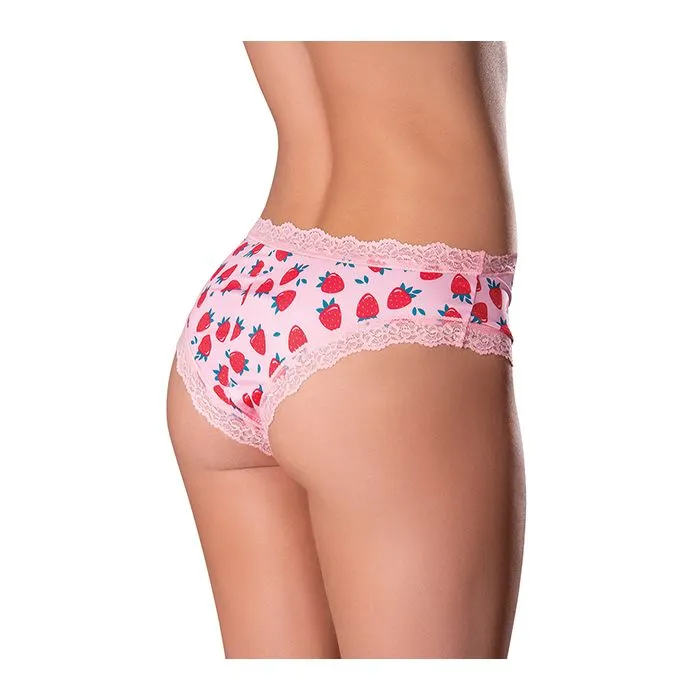 Vibrators Magic Moments Intl Sweet Treats Crotchless Boyshort Lube Pink SM