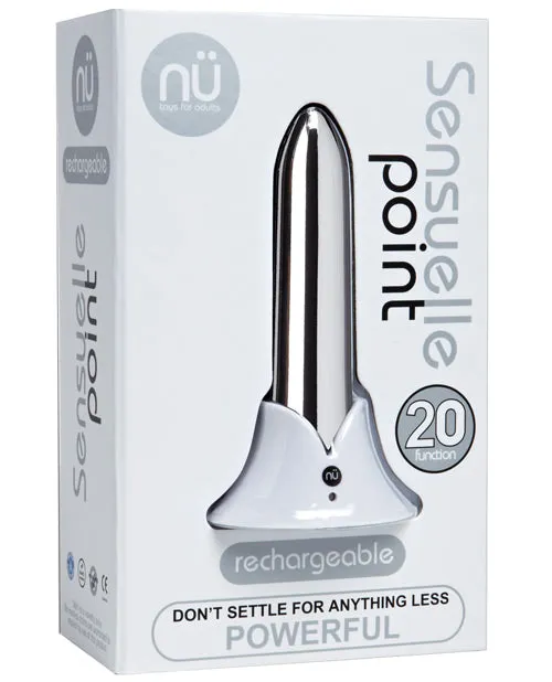 Vibrators Novel Creations Usa INC Nu Sensuelle Point Rechargeable Bullet Silver