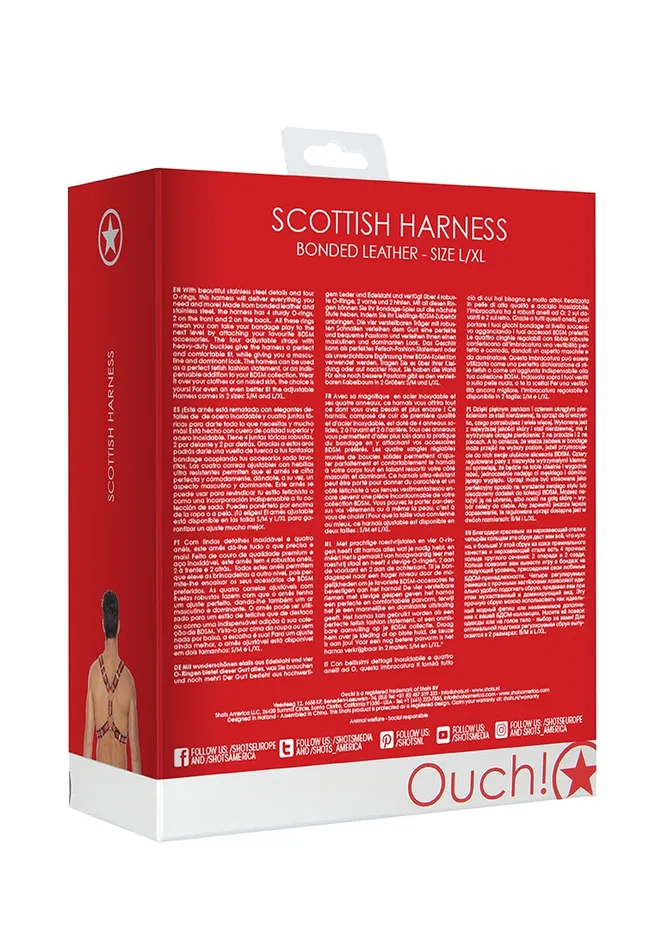 Vibrators Shots America Scottish Harness Lxl Red