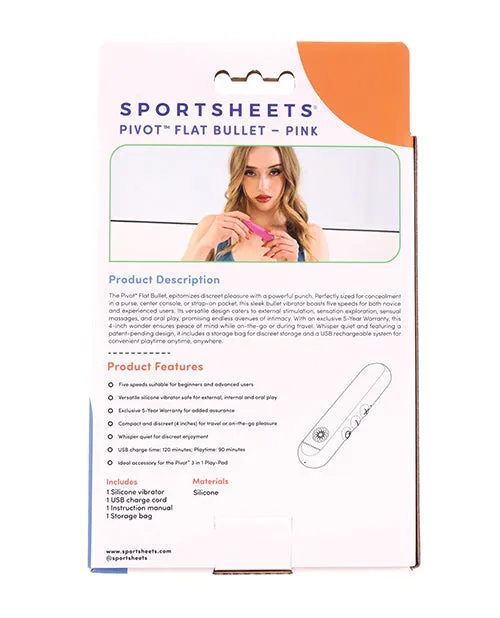 Vibrators Sportsheets International Sportsheets Pivot Flat Bullet Vibrator Pink