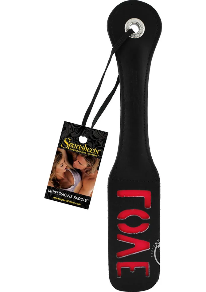 Vibrators Sportsheets Sportsheets Leather Love Impression Paddle